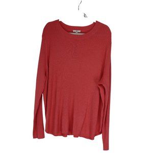 NWT BP Women's Size 3X Ribbed Knit Pullover Sweater Long Sleeve Scoop Neck Coral